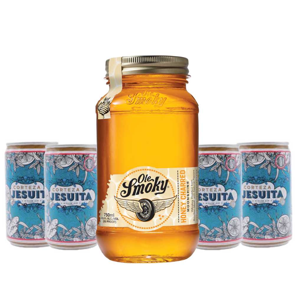 Ole Smoky Honey 750cc. + 4 Corteza Jesuita Ginger Ale