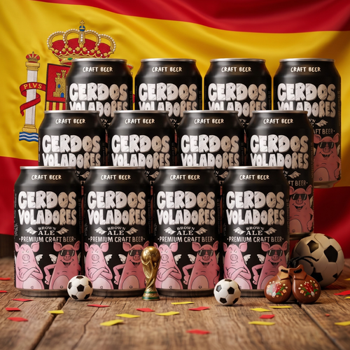 Pack 12 Cervezas Cerdos Voladores - Brown Ale 330cc