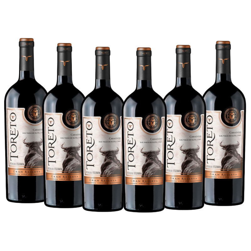 6x Vino Toreto Gran Reserva Carmenere 750ml