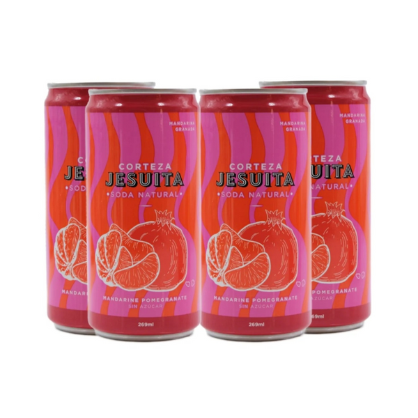 Mandarine Pomegranate Soda Natural Corteza Jesuita x4