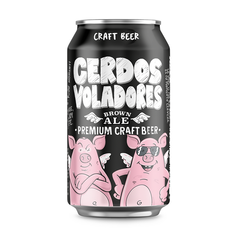 SixPack Cerveza Cerdos Voladores Brown Ale 330cc