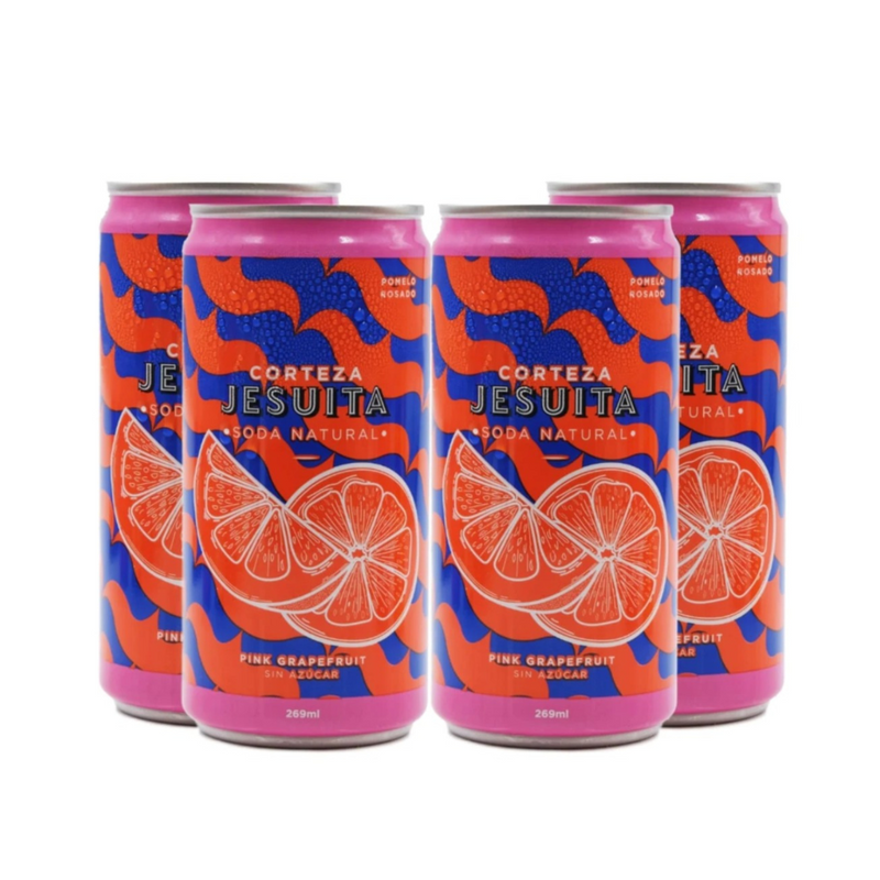 Pink Grapefruit Soda Natural Corteza Jesuita x4