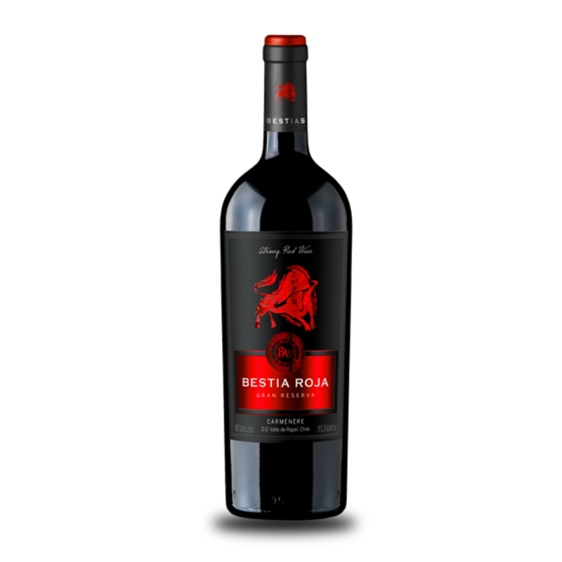 6x Vino Bestia Roja Gran Reserva Carmenere 750cc