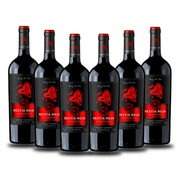 6x Vino Bestia Roja Gran Reserva Cabernet 750cc