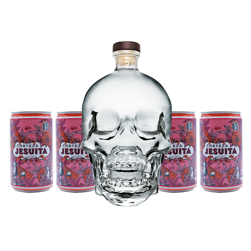 Crystal Head Vodka 750ml. + 4 Mixers Corteza Jesuita