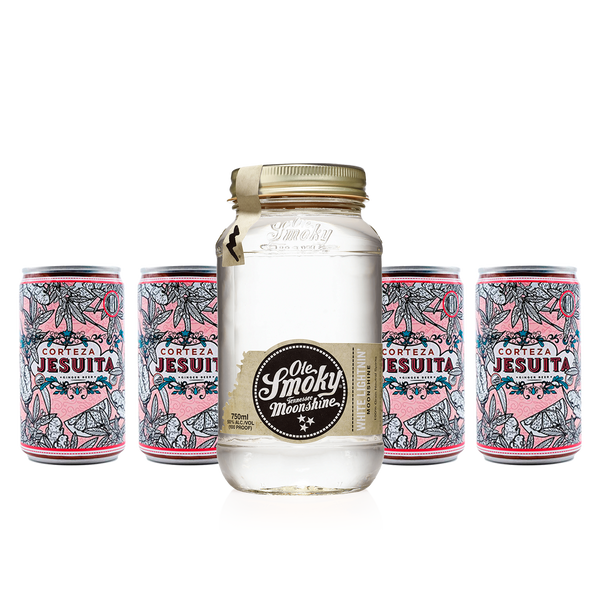 Moonshine Mule Ole Smoky White Lightnin 750cc. + 4 Corteza Jesuita Ginger Beer