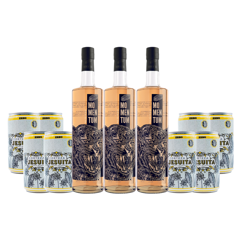 Botellas y latas de licor jesuita. 